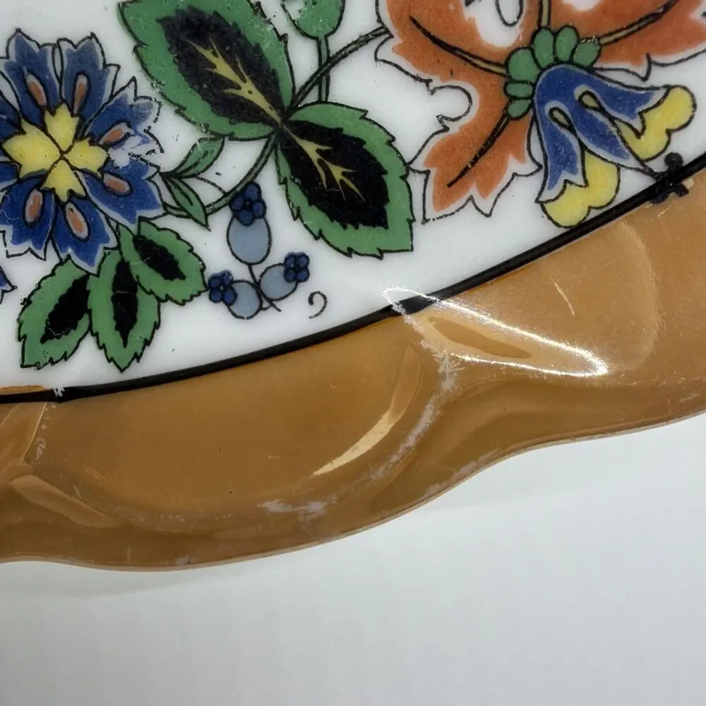 Vintage Bavaria Floral Porcelain Decorative Serving Plate With Handles